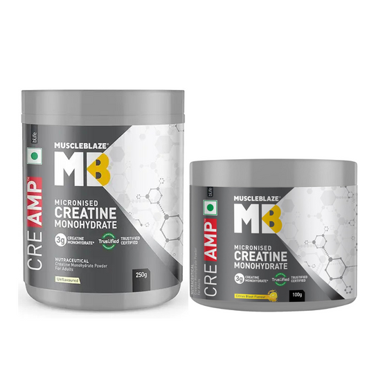 Muscleblaze Creamp 250g (Unflavoured) & Muscleblaze Creamp 100g (Citrus Blast Flavoured) | NF